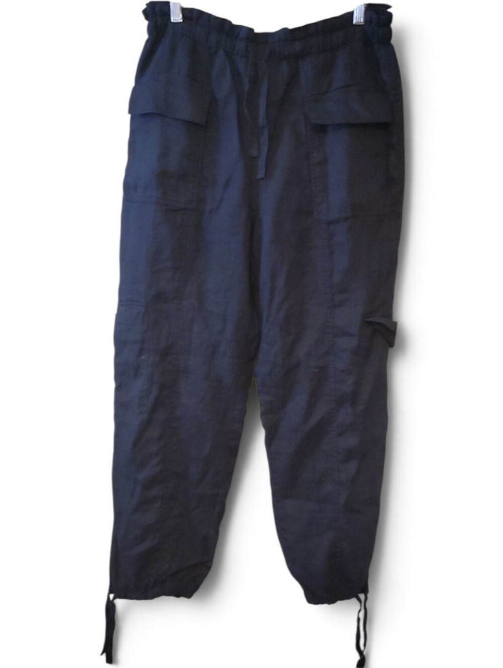 MAGASCHONI Linen Cargo Pants In Black Size L